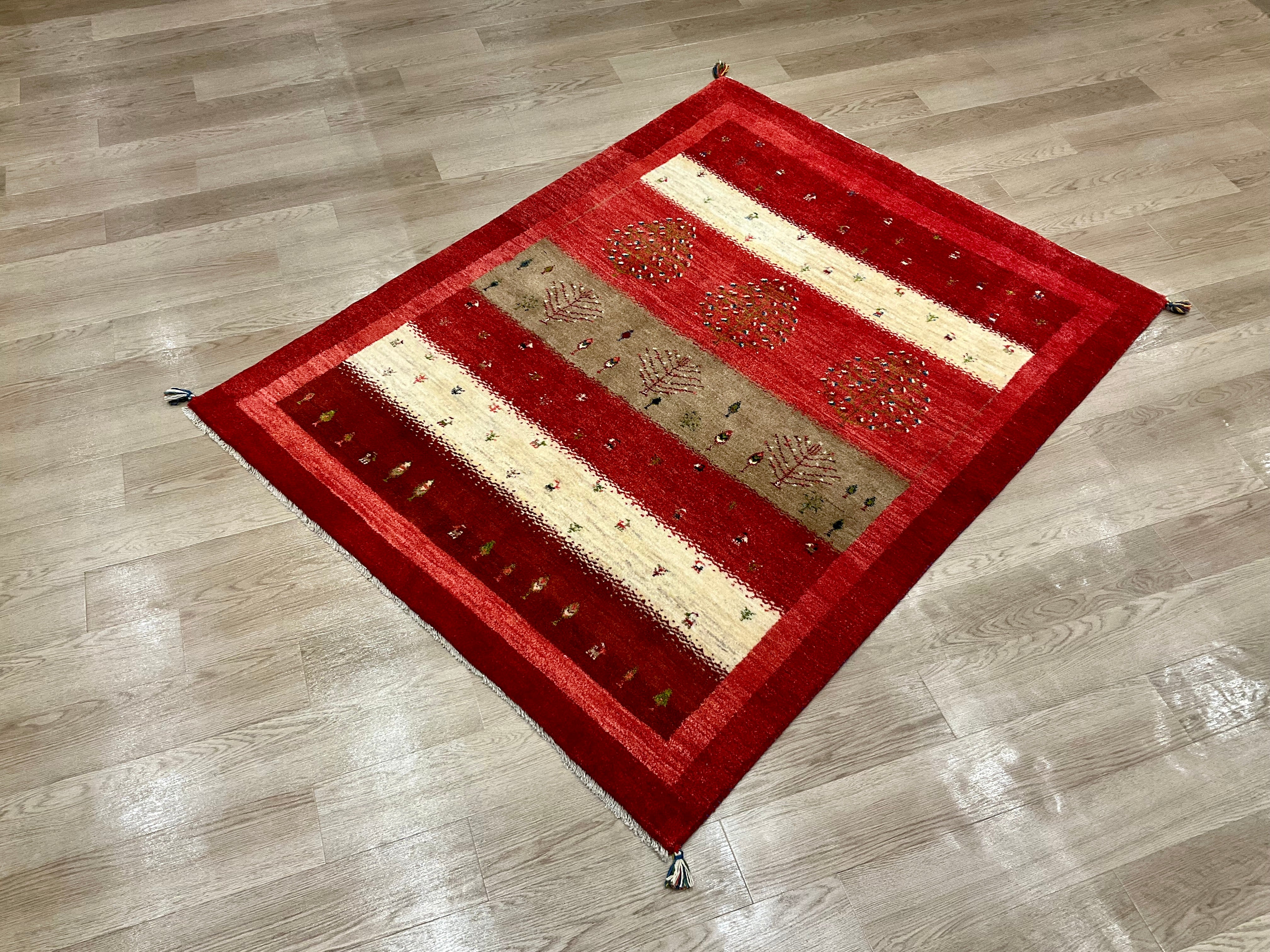 ギャッベ 195cm x 152cm RJ1524 – ペルシャ絨毯専門店 ペルシャンパトリス